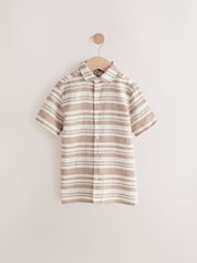 Stone Short Sleeves Striped Linen Shirt - Image 1 of 3