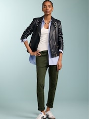 Baukjen Green Oralie Organic Stretch Cotton Cargo Trousers - Image 2 of 5