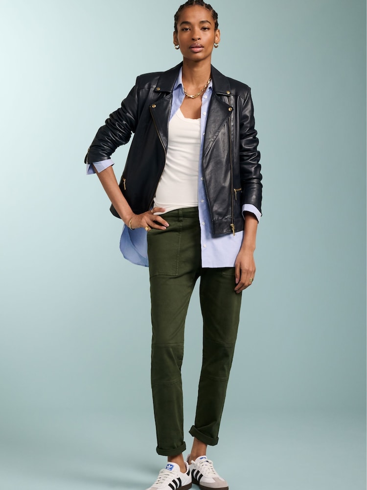 Baukjen Green Oralie Organic Stretch Cotton Cargo Trousers - Image 2 of 5