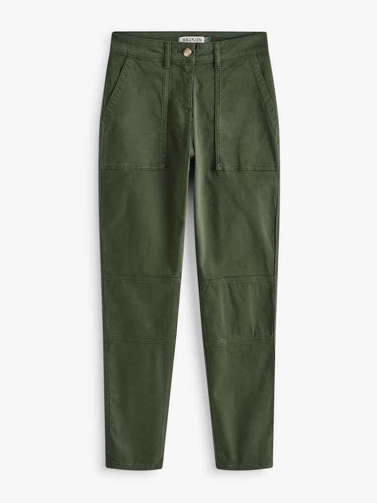 Baukjen Green Oralie Organic Stretch Cotton Cargo Trousers - Image 5 of 5