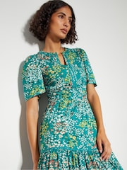 Monsoon Blue Micola Short Sleeve Floral Midi Dress - Image 2 of 4