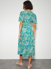 Monsoon Blue Micola Short Sleeve Floral Midi Dress - Image 3 of 4