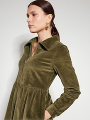 Monsoon Green Alana Cord Zip Midi Dress - Image 2 of 5