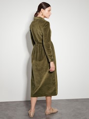 Monsoon Green Alana Cord Zip Midi Dress - Image 3 of 5