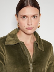 Monsoon Green Alana Cord Zip Midi Dress - Image 4 of 5