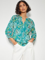 Monsoon Blue Micola Floral Jersey Top - Image 1 of 4