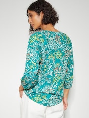 Monsoon Blue Micola Floral Jersey Top - Image 3 of 4