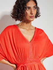 Monsoon Orange Everly Jersey Dress - Image 2 of 4