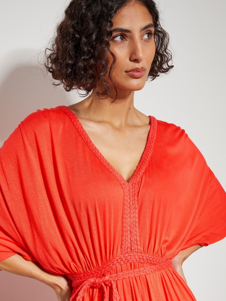Monsoon Orange Everly Jersey Dress - Image 2 of 4