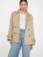 Monsoon Natural Savannah Short Double-Breasted Coat - Image 1 of 5