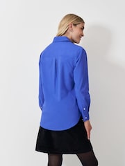 Crew Clothing Blue Poplin 100% Cotton Shirt - Image 2 of 5