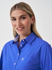 Crew Clothing Blue Poplin 100% Cotton Shirt - Image 4 of 5