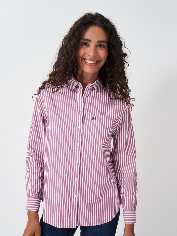 Crew Clothing Red Poplin 100% Cotton Shirt - Image 2 of 5