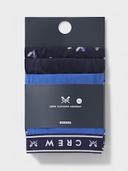 Crew Clothing Company Blue/Black Jersey Boxers 3 Pack - Image 2 of 2