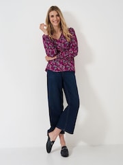 Crew Clothing Pink Beatrice Ruffle Collar Blouse - Image 5 of 7