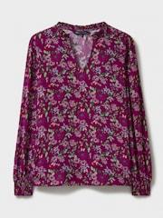 Crew Clothing Pink Beatrice Ruffle Collar Blouse - Image 7 of 7
