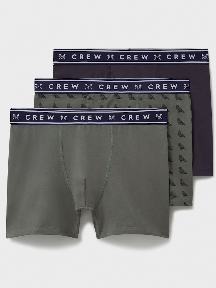 Crew Clothing Company Green Jersey Boxers 3 Pack - Image 1 of 2
