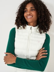 Crew Clothing Natural Cream Lightweight Hooded Gilet - Image 4 of 5