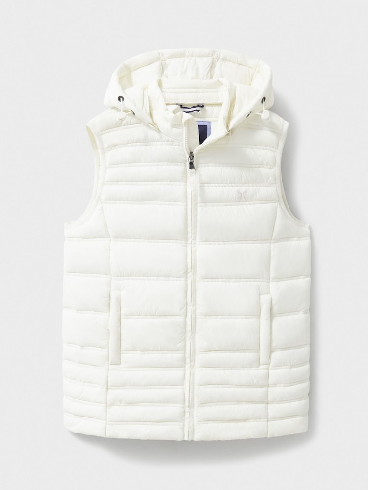 Crew Clothing Natural Cream Lightweight Hooded Gilet - Image 5 of 5