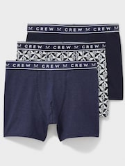 Crew Clothing Company Blue White Jersey Boxers 3 Pack - Image 1 of 2