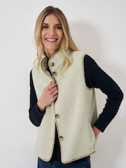 Crew Clothing Natural Borg Gilet - Image 4 of 8