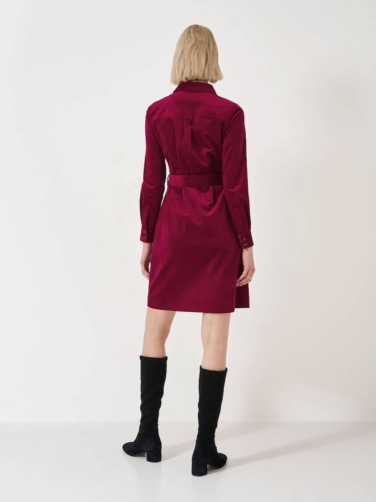 Crew Clothing Red Elsie Cord Shirt Dress - Image 2 of 6