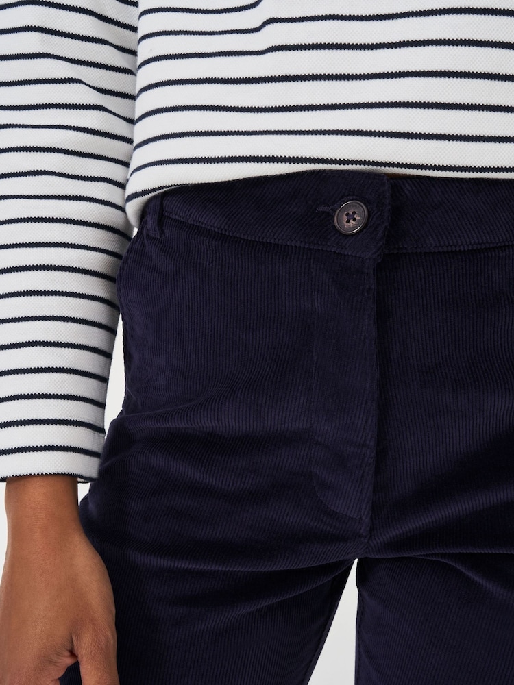 Crew Clothing Company Blue Corduroy Tapered Trousers - Image 4 of 4