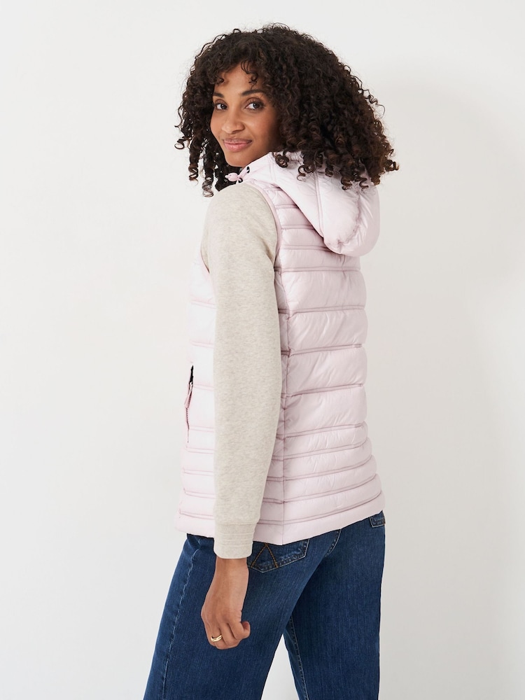 Crew Clothing Company Pink Lightweight Hooded Gilet - Image 2 of 5
