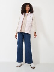 Crew Clothing Company Pink Lightweight Hooded Gilet - Image 3 of 5