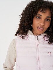 Crew Clothing Company Pink Lightweight Hooded Gilet - Image 4 of 5