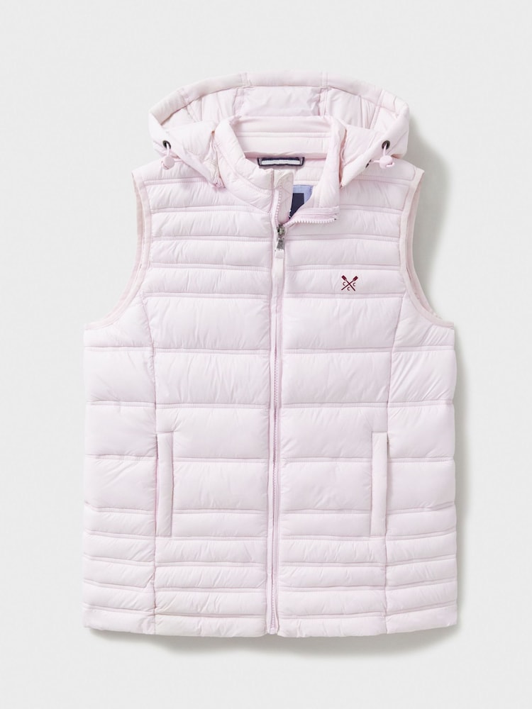 Crew Clothing Company Pink Lightweight Hooded Gilet - Image 5 of 5