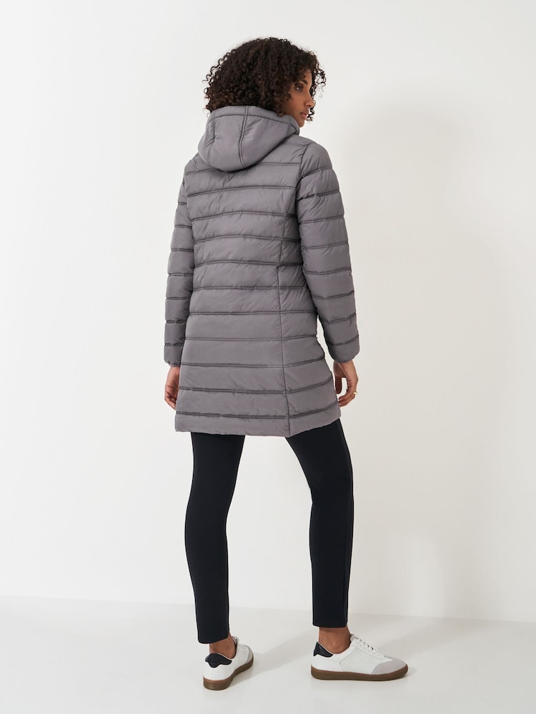 Crew Clothing Grey Lightweight Padded Coat - Image 2 of 5