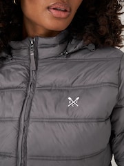 Crew Clothing Grey Lightweight Padded Coat - Image 4 of 5