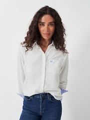 Crew Clothing White Poplin 100% Cotton Shirt - Image 1 of 5