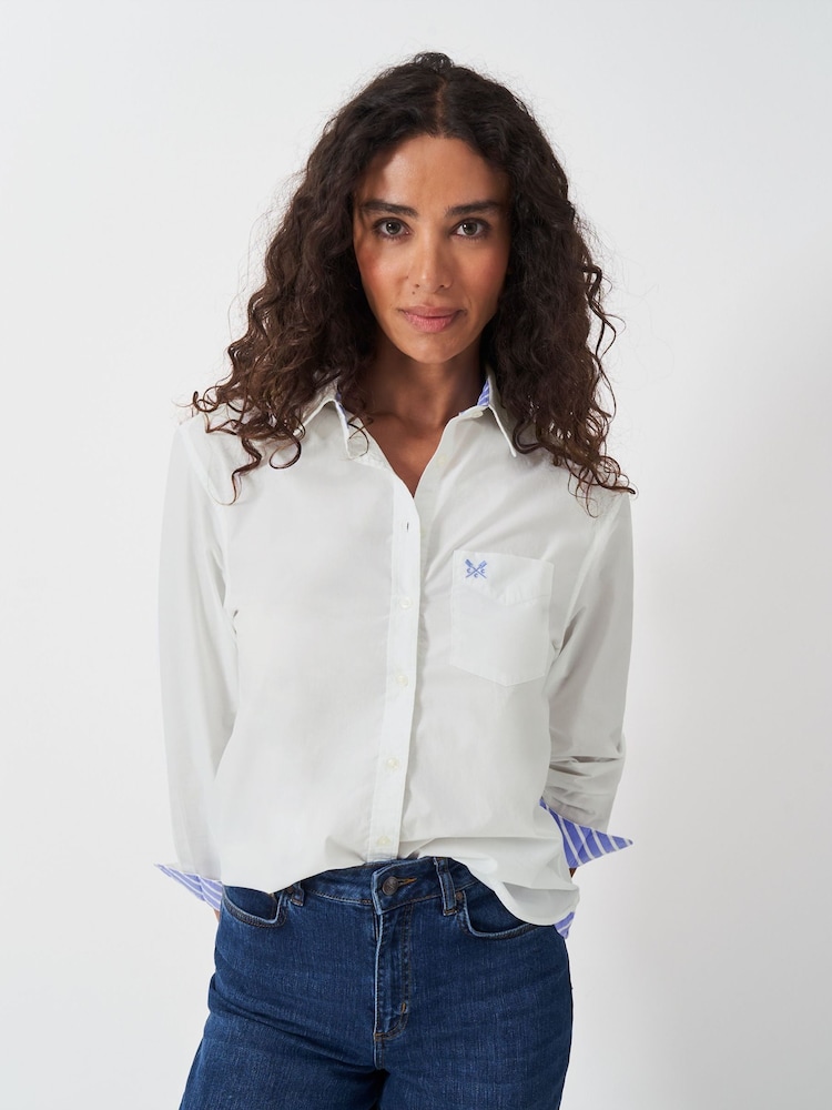 Crew Clothing White Poplin 100% Cotton Shirt - Image 1 of 5