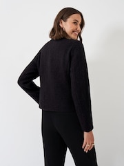 Crew Clothing Black Textured Collarless Jacket - Image 2 of 5