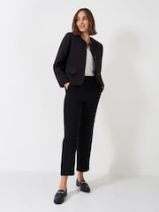 Crew Clothing Black Textured Collarless Jacket - Image 3 of 5