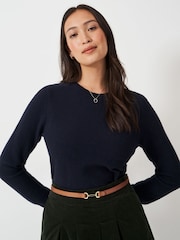 Crew Clothing Brown Snaffle Waist Belt - Image 1 of 2