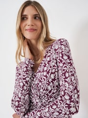 Crew Clothing Red Long Sleeve Twist-Front Jersey Dress - Image 5 of 6