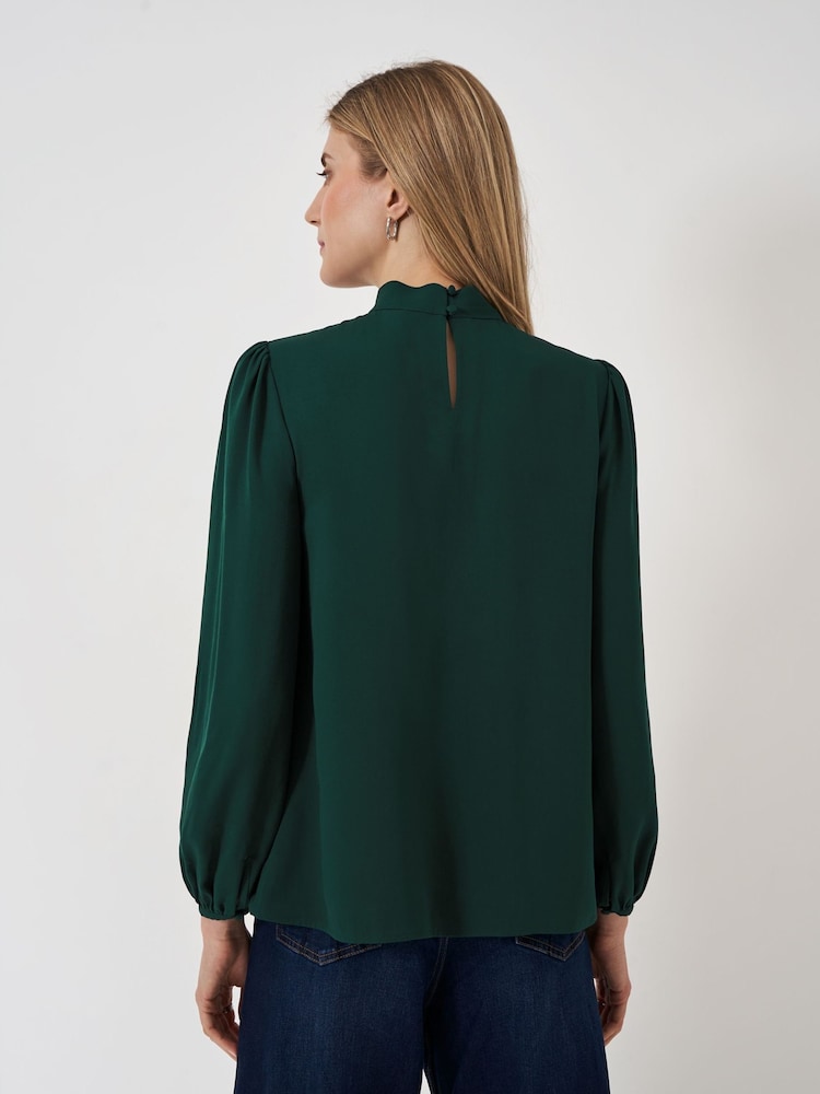 Crew Clothing Green Iris Twist Neck Top - Image 2 of 5