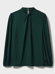 Crew Clothing Green Iris Twist Neck Top - Image 5 of 5