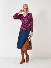 Crew Clothing Pink Lola Tie Back Blouse - Image 3 of 5