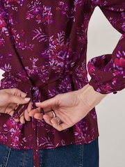 Crew Clothing Pink Lola Tie Back Blouse - Image 4 of 5