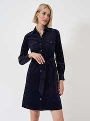 Crew Clothing Blue Elsie Corduroy Shirt Dress - Image 5 of 7