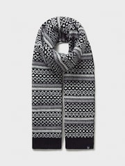 Crew Clothing Black Fairisle Pattern Scarf - Image 2 of 2