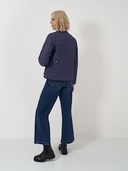 Crew Clothing Blue Midweight Diamond Quilted Jacket - Image 2 of 5