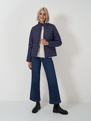 Crew Clothing Blue Midweight Diamond Quilted Jacket - Image 3 of 5