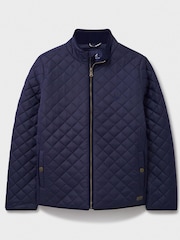 Crew Clothing Blue Midweight Diamond Quilted Jacket - Image 5 of 5