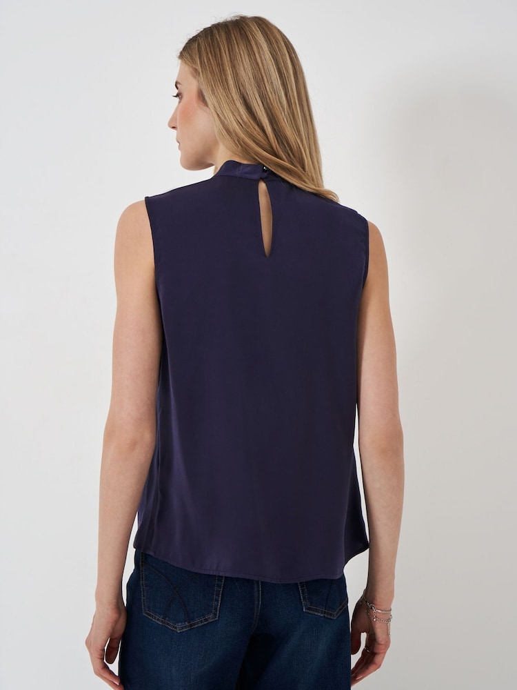 Dunkelblau - Crew Clothing, Oberteil mit verdrehtem Ausschnitt - Bild 2 von 5