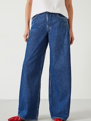 Hush Blue Nova Pintuck Wide Leg 100% Cotton Jeans - Image 1 of 5